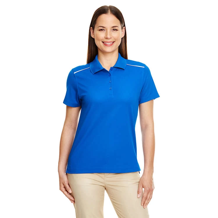 Core 365 Ladies' Radiant Performance Piqué Polo With Reflective Piping 1 Core 365 Ladies' Radiant Performance Piqué Polo With Reflective Piping