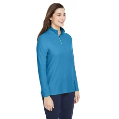 Core 365 Ladies' Fusion ChromaSoft™ Pique Quarter-Zip -Outfit Junction Sales Store ACCE405W@3