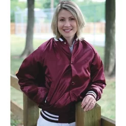 ASW Adult Flannel Lined Satin Award Jacket