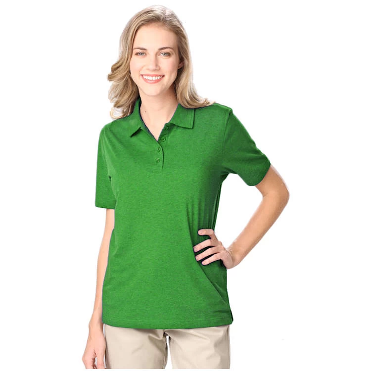Blue Generation Ladies Heathered Short Sleeve Polo 1 Blue Generation Ladies Heathered Short Sleeve Polo