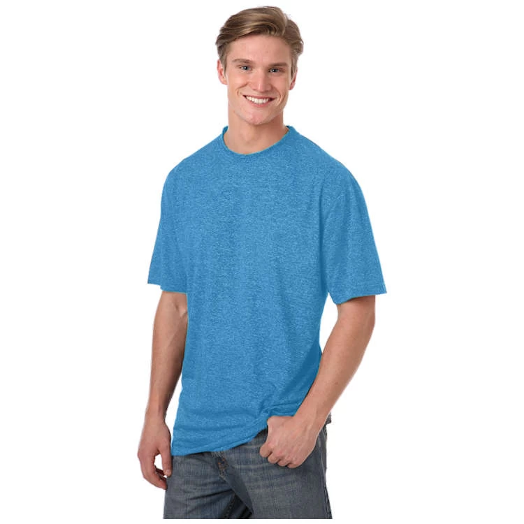 Blue Generation Men's Performance Heathered Crew Neck T-Shirt 1 Blue Generation Men's Performance Heathered Crew Neck T-Shirt