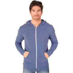 Blue Generation Adult Triblend Contrast Zip Front Hoodie