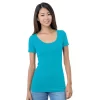 Bayside Junior Fine Jersey Wide Scoop Neck Tee