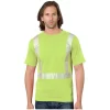Bayside Hi-Vis 100% 6.1 Oz. Cotton Pocket Crew Tee Segmented Striping