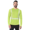 Bayside Hi-Vis Long Sleeve Performance Crew Tee Segmented Striping
