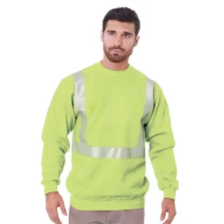 Bayside Hi-Vis 9.5 Oz. Crewneck Sweatshirt Segmented Striping