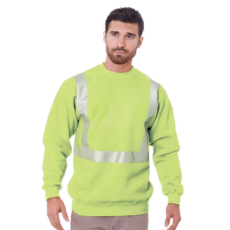 Bayside Hi-Vis 9.5 Oz. Crewneck Sweatshirt Segmented Striping 1 Bayside Hi-Vis 9.5 Oz. Crewneck Sweatshirt Segmented Striping