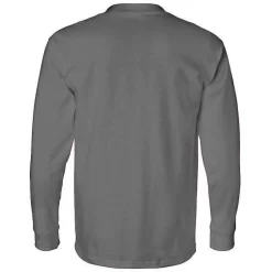 Bayside 6.1 Oz. Long Sleeve T-Shirt With Pocket -Outfit Junction Sales Store BY8100@2