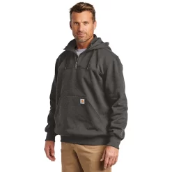 Carhartt Rain Defender Paxton Heavyweight Hooded Zip Mock Sweatshirt -Outfit Junction Sales Store CA100617@4