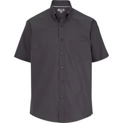 Edwards Men's Short Sleeve Lightweight Button Down Collar Poplin Shirt