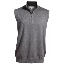 CLEARANCE Edwards Quarter-Zip Fine Gauge Vest With Contrasting Collar