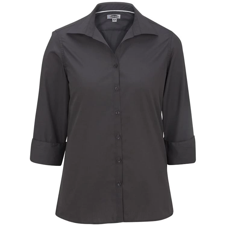 Edwards Women's 3/4 Sleeve Lightweight Open Neck Poplin Shirt 1 Edwards Women's 3/4 Sleeve Lightweight Open Neck Poplin Shirt