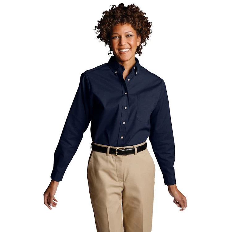Edwards Women's Long Sleeve Easy Care Poplin Shirt 2 Edwards Women's Long Sleeve Easy Care Poplin Shirt - Image 2