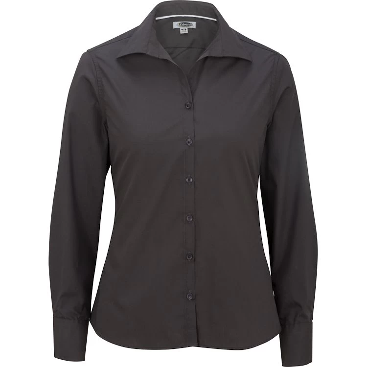 Edwards Women's Long Sleeve Lightweight Open Neck Poplin Shirt 1 Edwards Women's Long Sleeve Lightweight Open Neck Poplin Shirt
