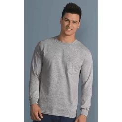 Gildan DryCotton Long Sleeve T-Shirt With Pocket