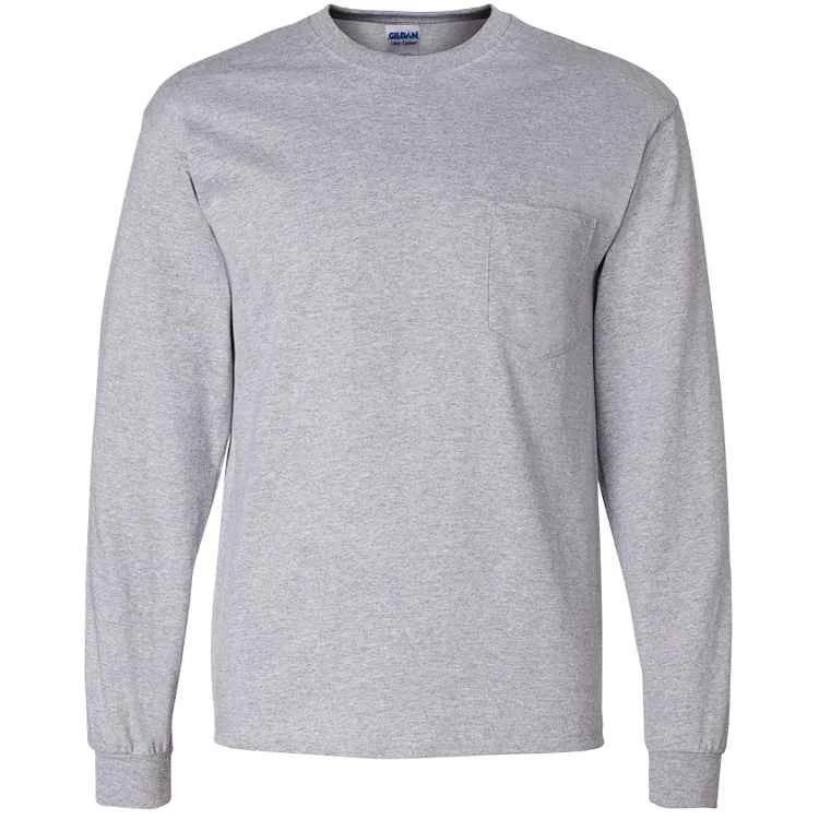 Gildan DryCotton Long Sleeve T-Shirt With Pocket 2 Gildan DryCotton Long Sleeve T-Shirt With Pocket - Image 2