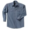 Key Pre-Washed Chambray Western Shirt, Long Sleeve