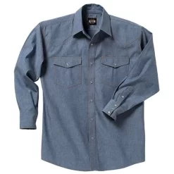 Key Pre-Washed Chambray Western Shirt, Long Sleeve