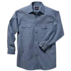 Key Pre-Washed Chambray Work Shirt, Long Sleeve