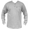 Key Heavyweight 3-Button Henley Pocket T-Shirt, Long Sleeve