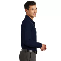 Port Authority® Silk Touch™ Long Sleeve Polo With Pocket -Outfit Junction Sales Store PAK500LSP@2