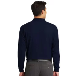 Port Authority® Silk Touch™ Long Sleeve Polo With Pocket -Outfit Junction Sales Store PAK500LSP@3