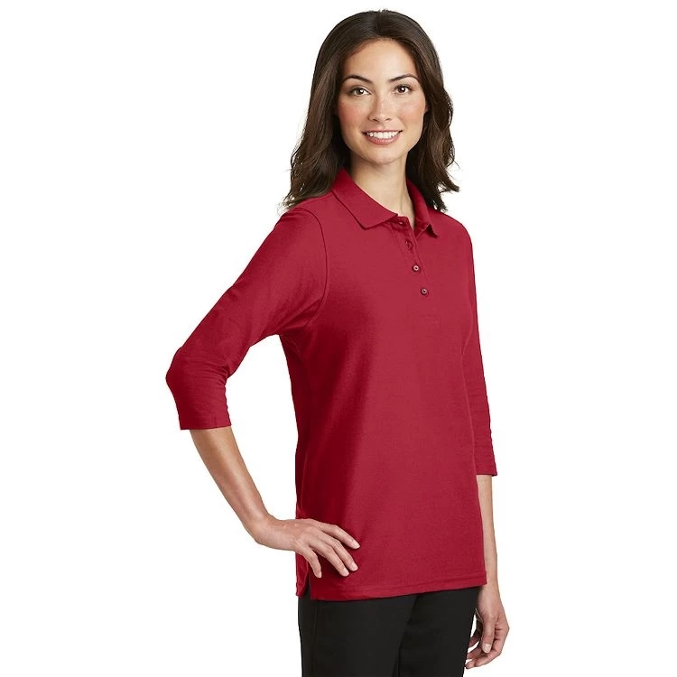 Port Authority® Ladies Silk Touch 3/4-Sleeve Polo 3 Port Authority® Ladies Silk Touch 3/4-Sleeve Polo - Image 3
