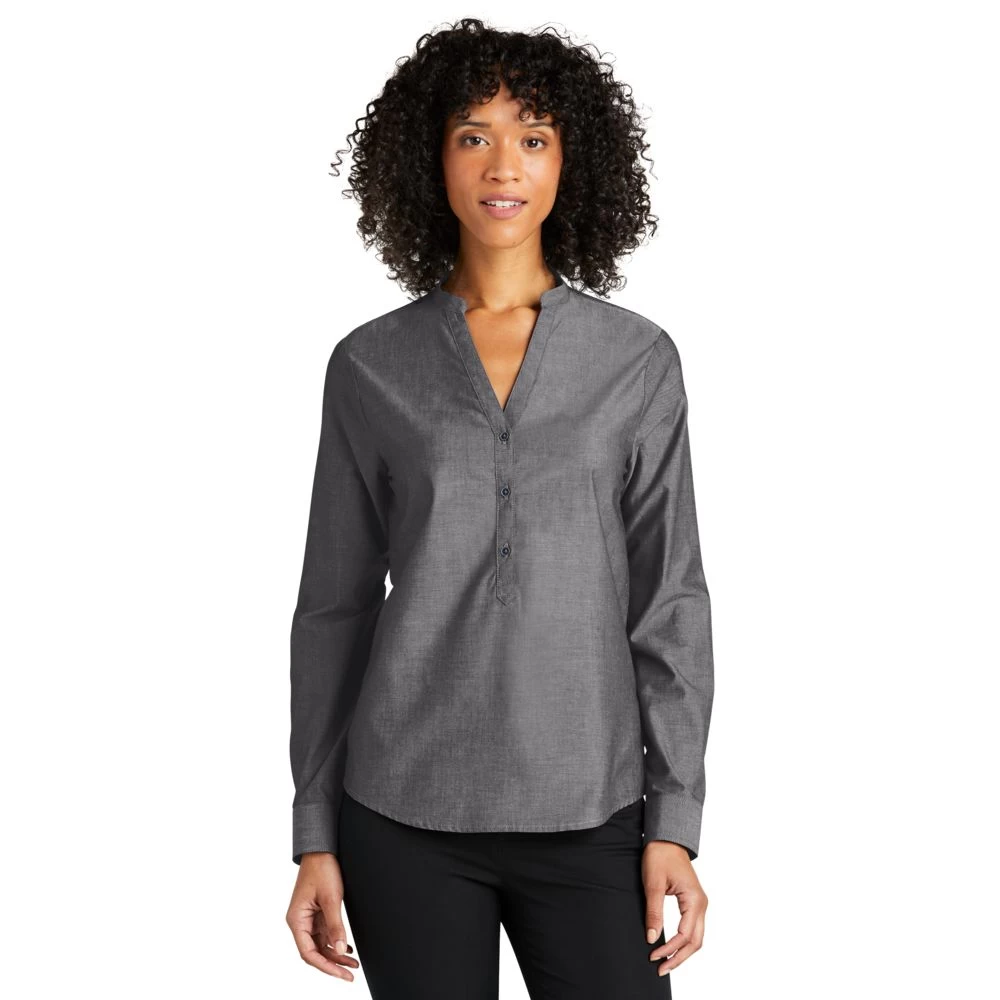 Ladies Long Sleeve Chambray Easy Care Shirt 1 Ladies Long Sleeve Chambray Easy Care Shirt