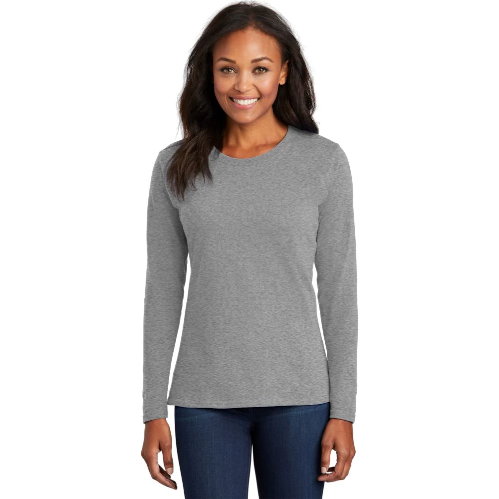 Port & Company® Ladies Long Sleeve Core Cotton Tee 1 Port & Company® Ladies Long Sleeve Core Cotton Tee