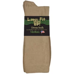 Extra Wide Sock Co Loose Fit Stays Up Mid-Calf Dress Socks - 3 Pack