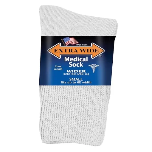 Extra Wide Sock Co Extra Wide Medical Crew Socks - 3 Per Bag 3 Extra Wide Sock Co Extra Wide Medical Crew Socks - 3 Per Bag -Outfit Junction Sales Store XW4850