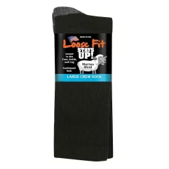 Extra Wide Sock Co Extra Wide Loose Fit Merino Wool Crew Socks - 2 Per Bag