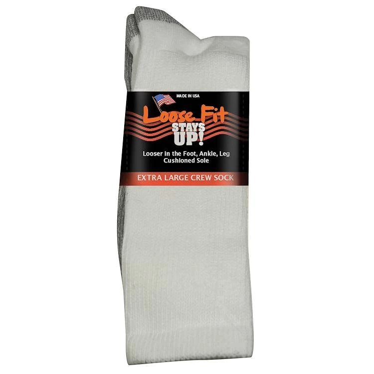 Extra Wide Sock Co Extra Wide Loose Fit Casual Crew Socks - 3 Per Bag 1 Extra Wide Sock Co Extra Wide Loose Fit Casual Crew Socks - 3 Per Bag
